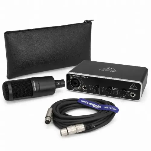 Kit Home Studio Audio-Technica AT2020 + Behringer UMC22