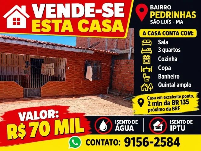Vendo casa em pedrinhas
