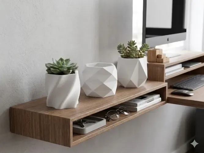 Vasos Decorativos kit 3 para Plantas Artificiais para Rack Mesa e Nicho