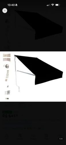 Vendo toldo preto