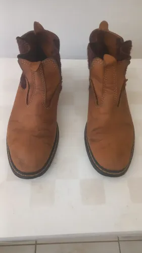 Botina sapato country de couro