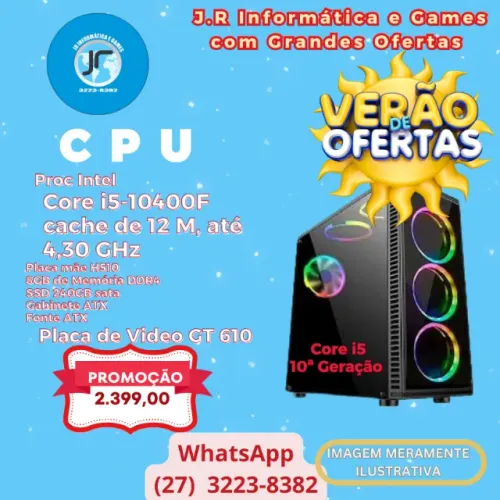 CPU 10ª geração - Intel Core i5 10400F - Novos e com Garantia