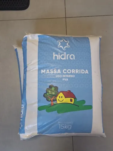 Massa Corrida PVA Hidra 15kg - Uso Interno (sobra de obra, 8 unidades)