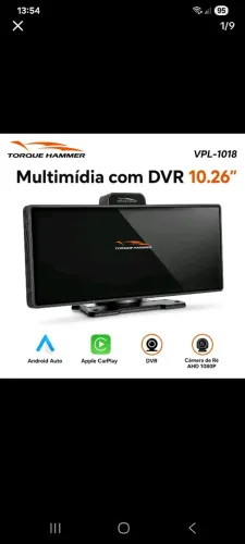 Multimídia 10,6 Car Play e Android auto com câmera de ré
