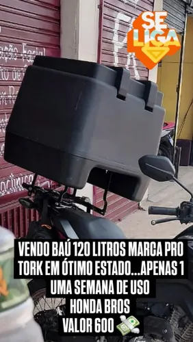 Baú 120 litros honda bros fan titan