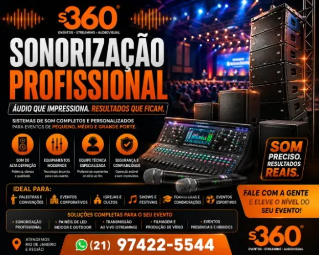 SONORIZAÇÃO PROFISSIONAL PARA EVENTOS NO RIO DE JANEIRO 