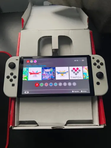 Nintendo Switch Oled Desbloqueado 128gb Sd + Nf + Suporte + Garantia + Case