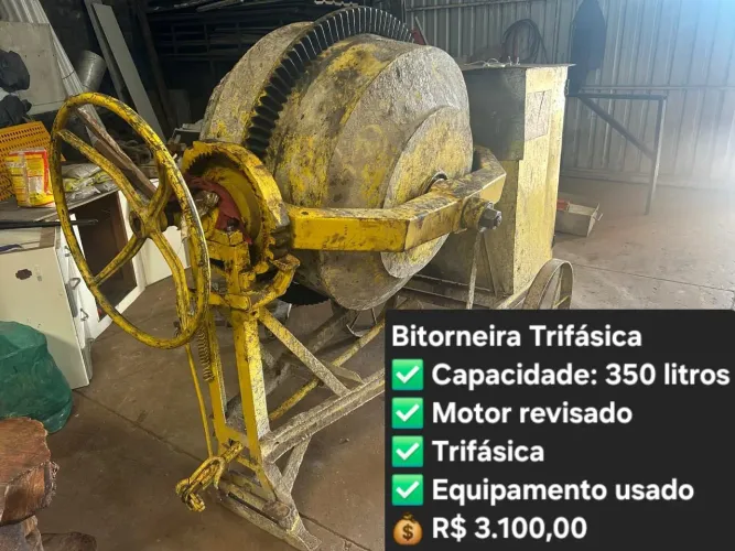Bitorneira Trifásica 350 litros