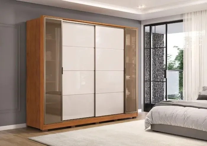 Roupeiro Casal 4 Portas 6G 100% Mdf Jupiter Maior 2,73m Dividimos Em Até 10x Sem Juros