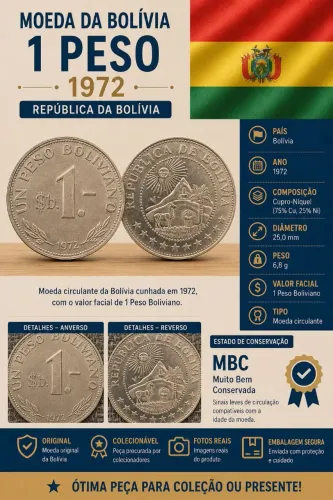 Moeda 1 Peso - Bolívia (1972)