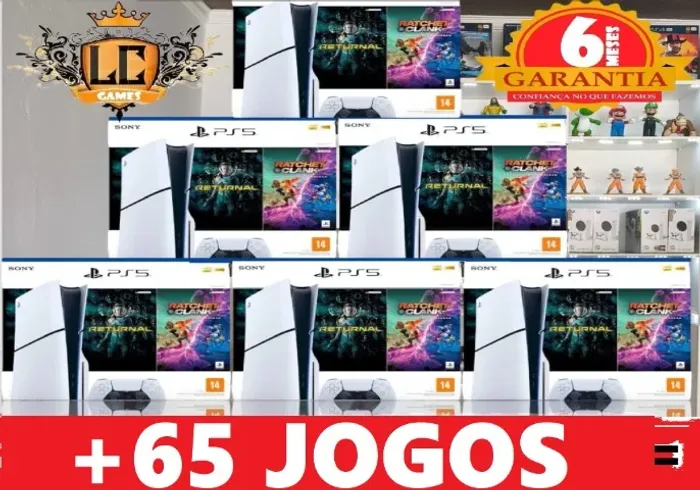 PLAYSTATION 5 SLIM 1TB COM LEITOR + 75 JOGOS + GARANTIA O6 MESES I LOJA FISICA BH