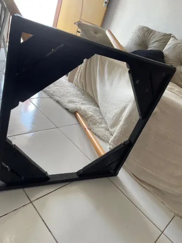 Base de madeira, para tampo de mesa de até 90cm 