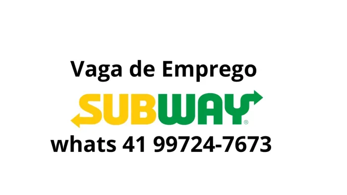 Vaga de emprego 12x36 atendente Subway