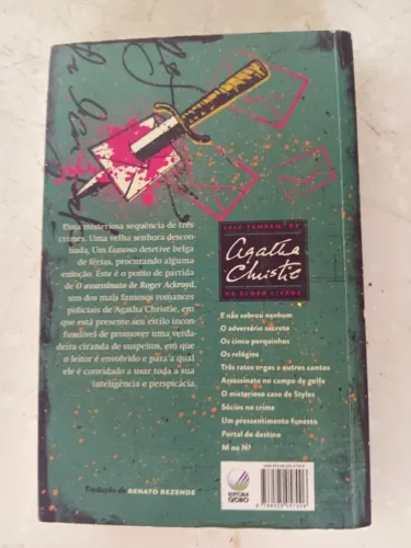 LIVRO "O ASSASSINATO DE ROGER ACKROYD", DA ESCRITORA AGATHA CHRISTIE 