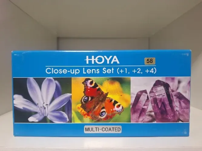 Kit Filtro Macro HOYA 58mm (+1, +2, +4). Com estojo, na caixa, SEM USO!