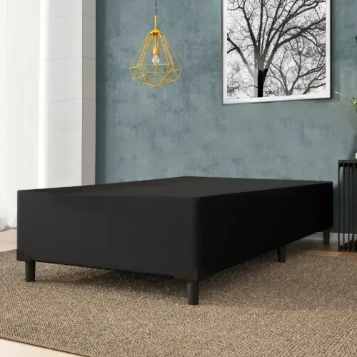 Base box preto solteiro
