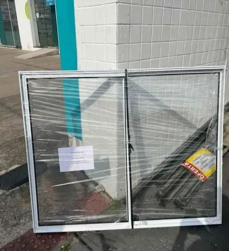QUEIMA DE ESTOQUE!! JANELA 1.00X1.20 COM 2 FOLHAS NO ALUMÍNIO BRANCO 