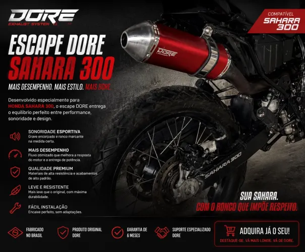 Escape DORE Sahara 300 - Mais ronco, estilo e desempenho 