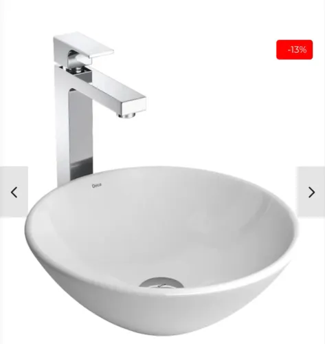 Cuba de Apoio Redonda Deca em Louça/Porcelana Branca