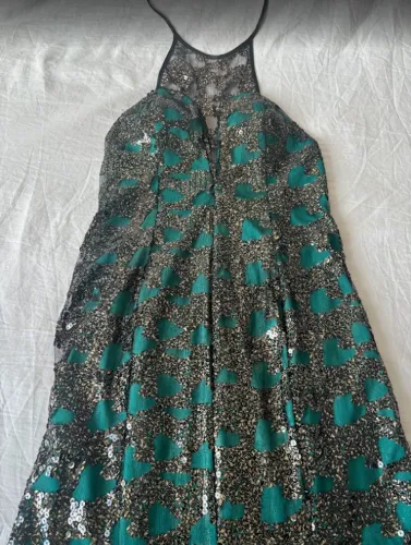 Vestido Festa Sequinedo Verde