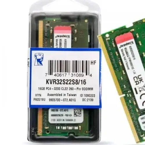 Memória Notebook Kingston 16GB DDR4 3200MHz CL22 KVR32S22S8/16 Nova Original
