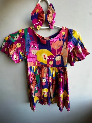Vestido infantil Lúdica - Tamanho 4 anos