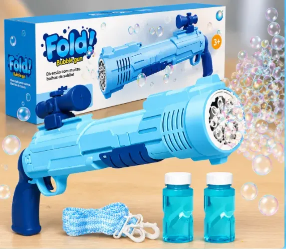 Máquina de Fazer Bolhas de Sabão Infantil Automática - Azul