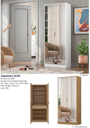 Sapateira Grife com espelho - Promoção 