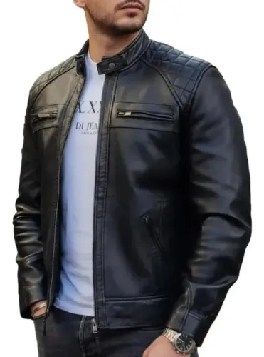 Jaqueta masculina couro legítimo GG