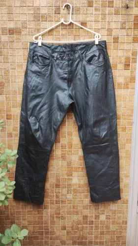 Calça de couro legítimo 48
