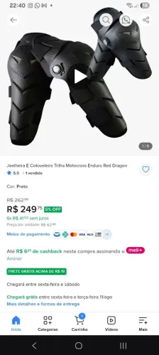 Vendo este kit de proteção, joelheiras cotoveleiras, principalmente para motociclistas.
