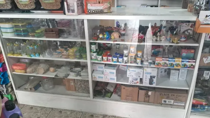 Balcão Expositor Grande com Vitrine de Vidro em MDF Branco - 1,90 m