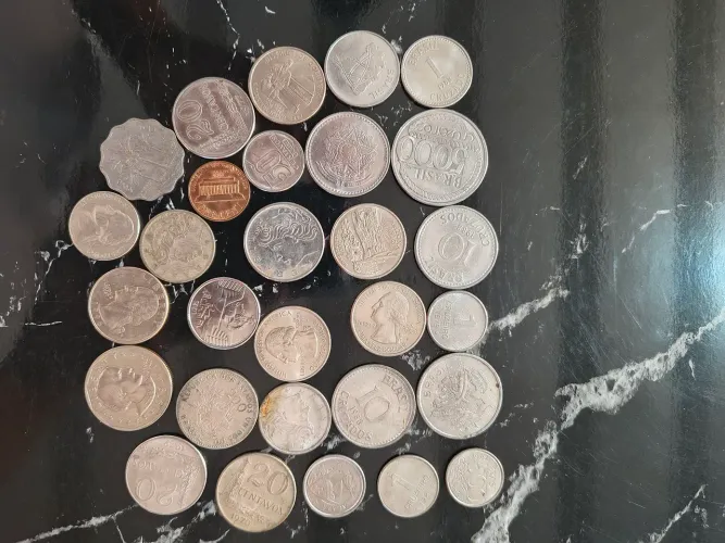 Moedas antigas colecionador