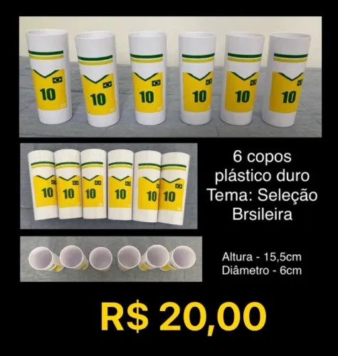 6 copos da seleção brasileira