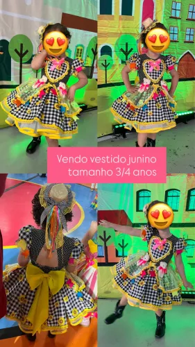 Vestido junino infantil - luxo