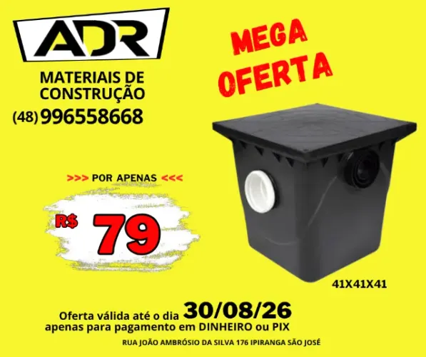 Caixa de Gordura com cesto Medidas 41x41x41 cm