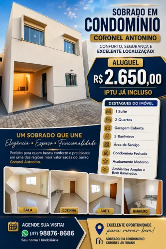 Sobrado Condomínio Novo