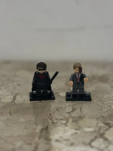 Bonecos: Estilo Lego Asa Noturna Dick Grason + Duas Caras Batman DC - WM Blocks Original