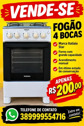 Fogão 4 Bocas itatiaia telefone de contato *