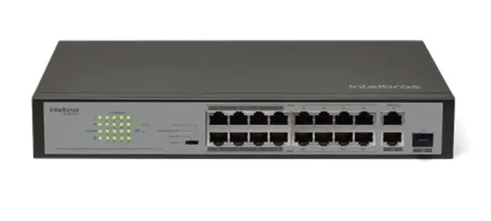 Switch Intelbras 16 Portas Fast Ethernet Poe+ Sf 1821 Poe