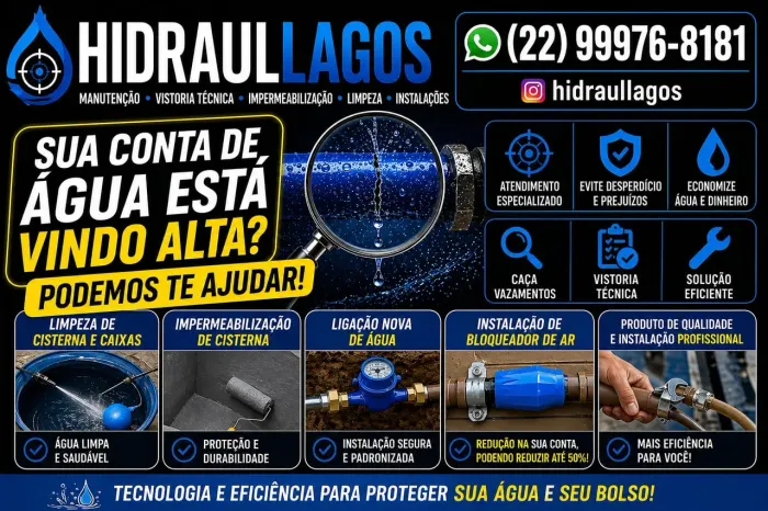 Limpeza de cisterna e caixa