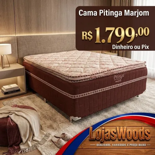 Cama Casal Pitinga Marjom R$ 1.799,00 Temos Também Tam Solteiro e Queen 