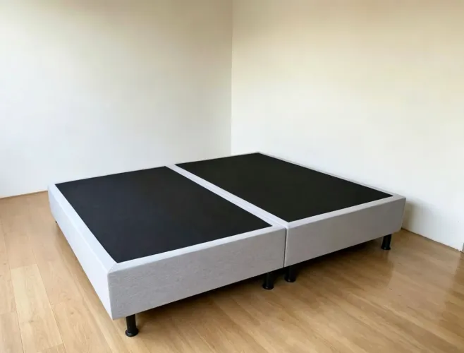 Cama Box base Queen em LINHO.Entrego.