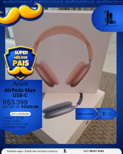 APPLE AIRPODS MAX, COM CASE, USB-C, LACRADO, EXCLUSIVO!