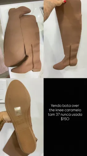 Bota caramelo over the knee