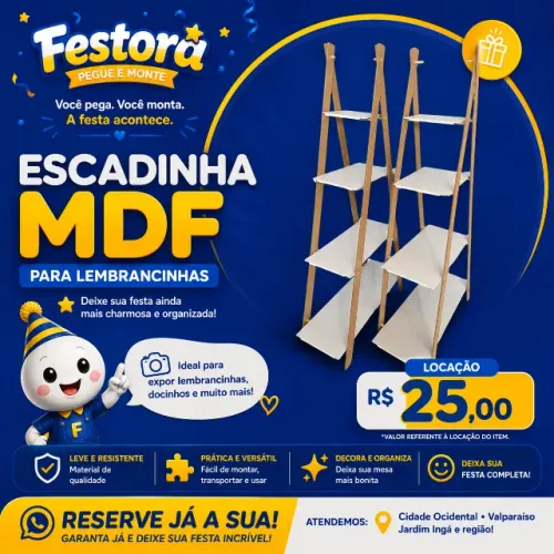 Escadinha MDF para Lembrancinhas | Locação R$ 25