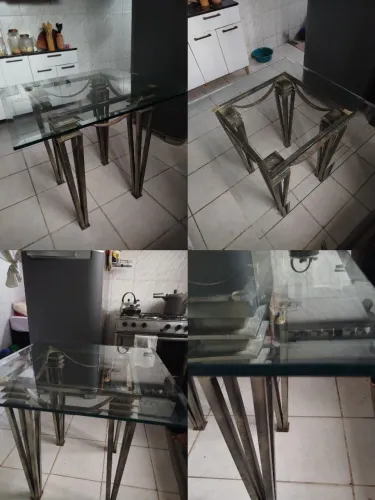 Mesa tampo de vidro