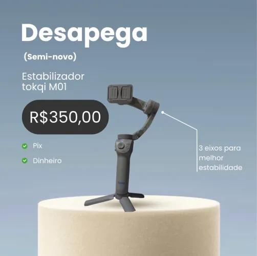     Estabilizador Tokqi M01 3 Eixos Semi Novo 