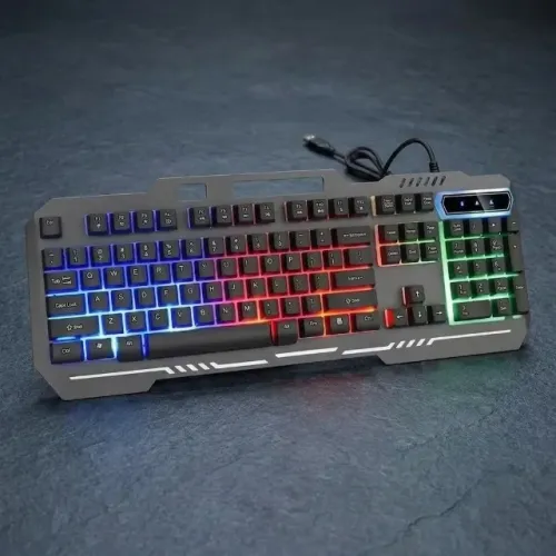 teclado gamer profissional 100% semi mecânico rgb led usb 2.0 abnt bm-t05