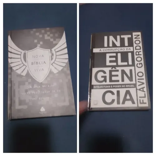 Livros Nova bíblia viva e A corrupção da inteligência 